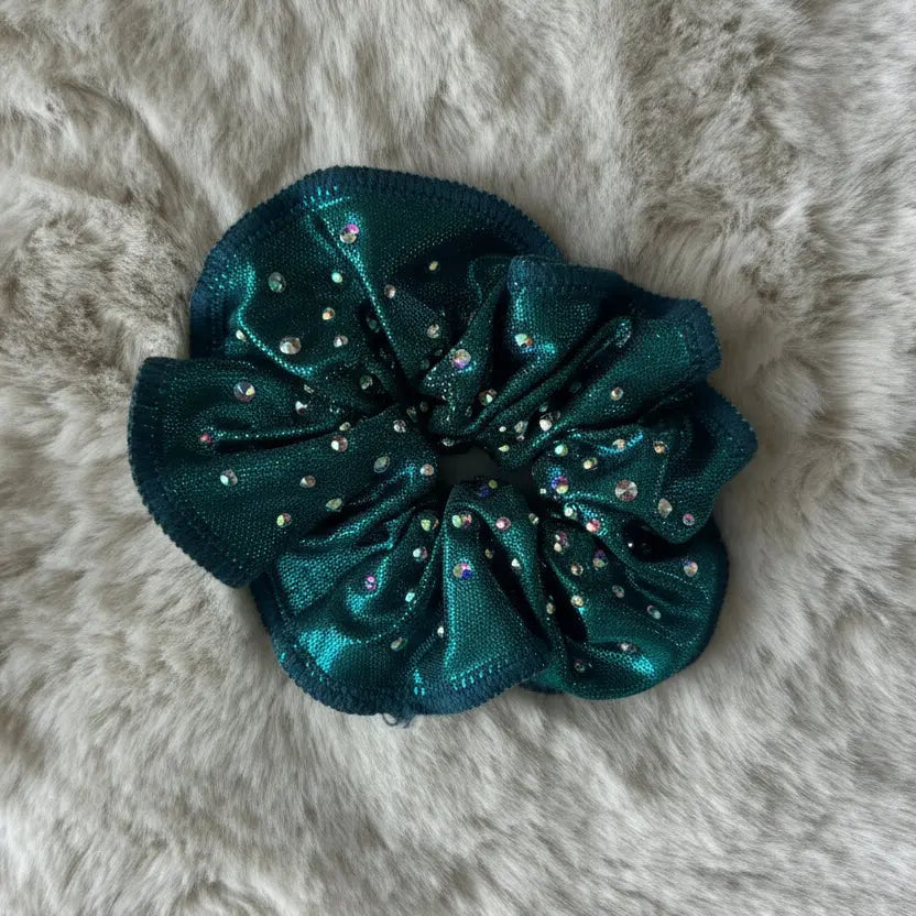 Chouchou vert turquoise à strass DAZZLE