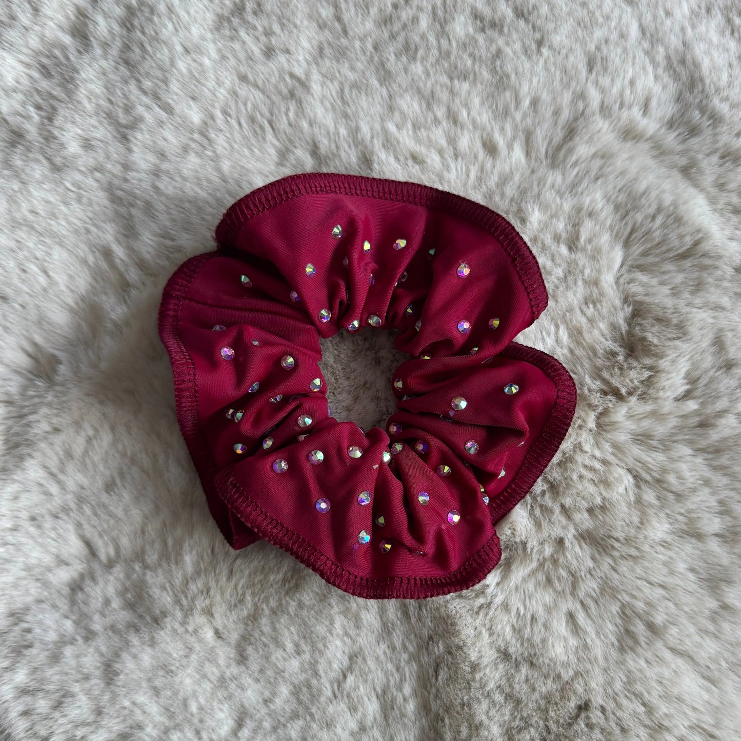 Chouchou lycra bordeaux à strass DAZZLE
