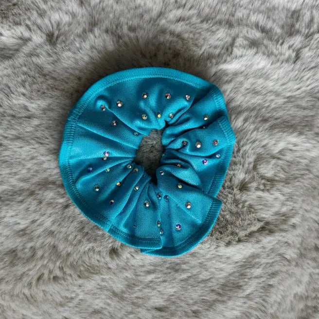 Chouchou bleu turquoise à strass DAZZLE