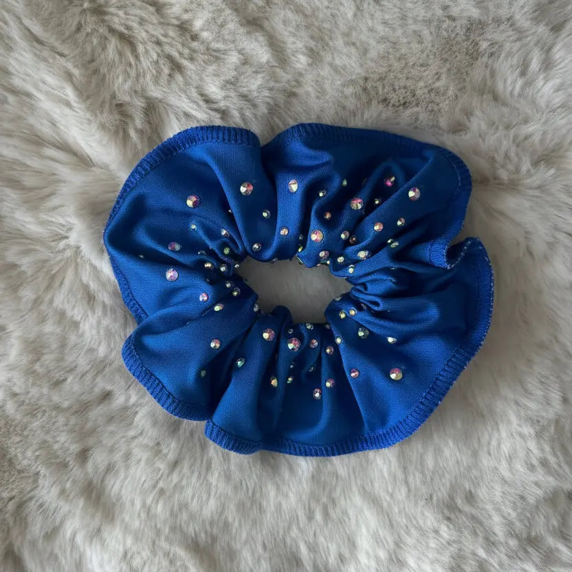 Chouchou lycra bleu foncée à strass DAZZLE