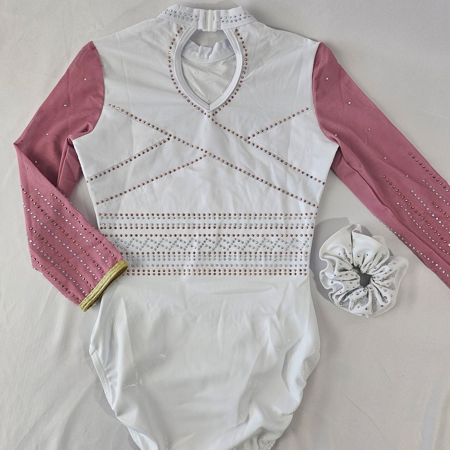 Justaucorps de gym manches longues "White Concept"