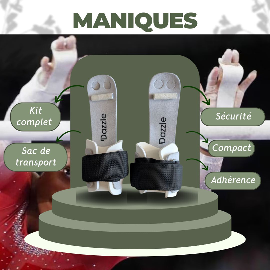 Manique de gym avec bandeaux poignet et sac de transport