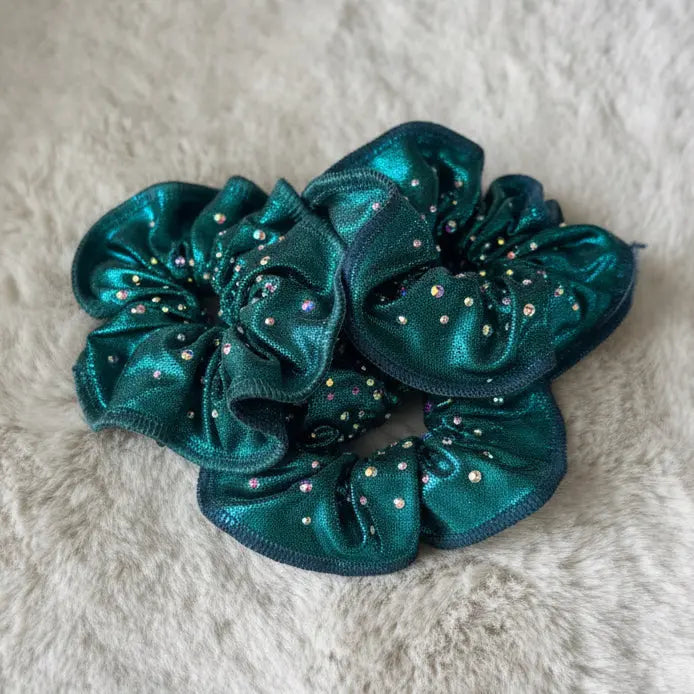 Chouchou vert turquoise à strass DAZZLE