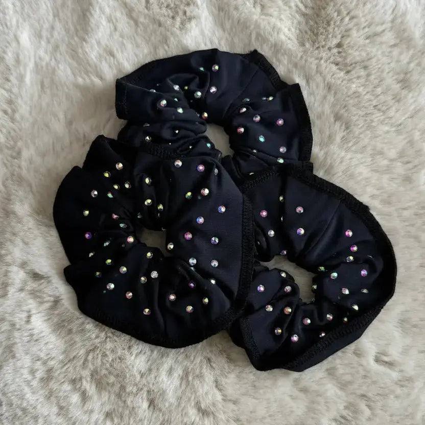 Chouchou lycra noir à strass DAZZLE