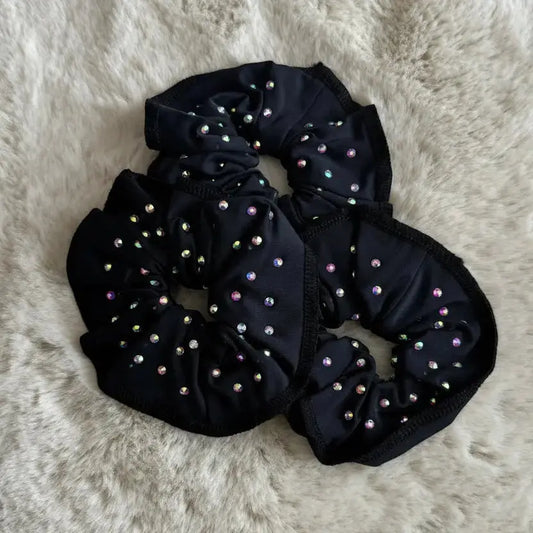 Chouchou lycra noir à strass DAZZLE