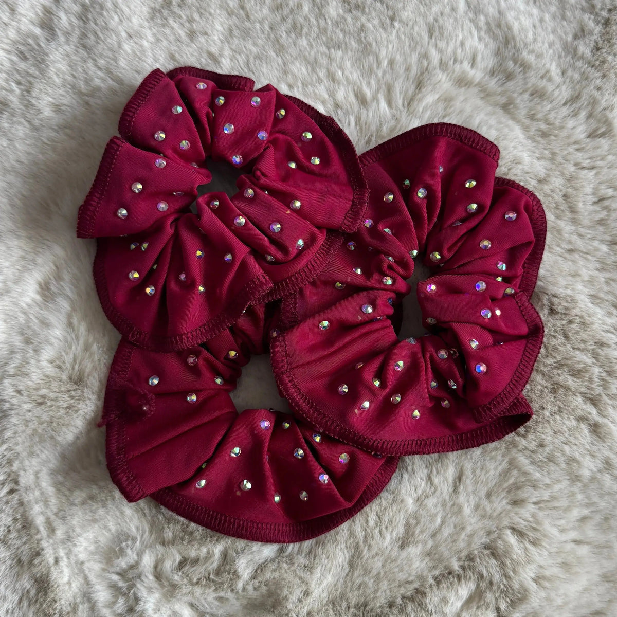 Chouchou lycra bordeaux à strass DAZZLE