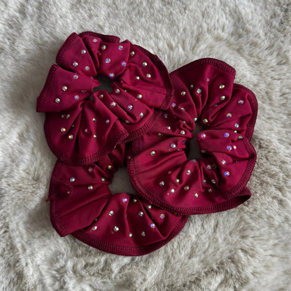 Chouchou lycra bordeaux à strass DAZZLE