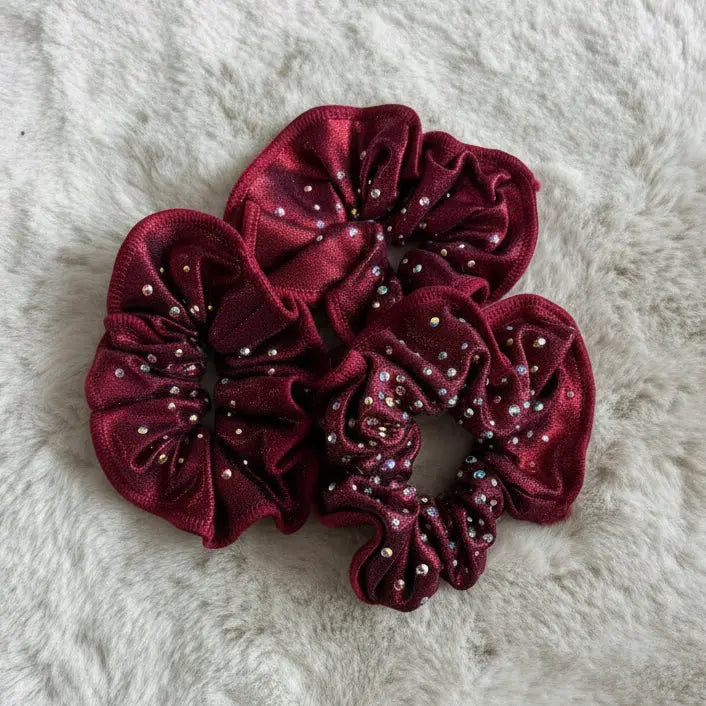 Chouchou bordeaux à strass DAZZLE