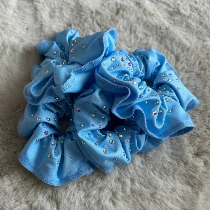 Chouchou lycra bleu ciel à strass DAZZLE