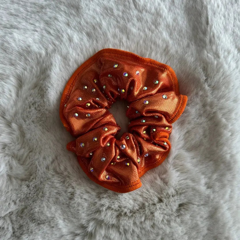 Chouchou de Gym Orange à strass - Entrainement et Compétition DAZZLE