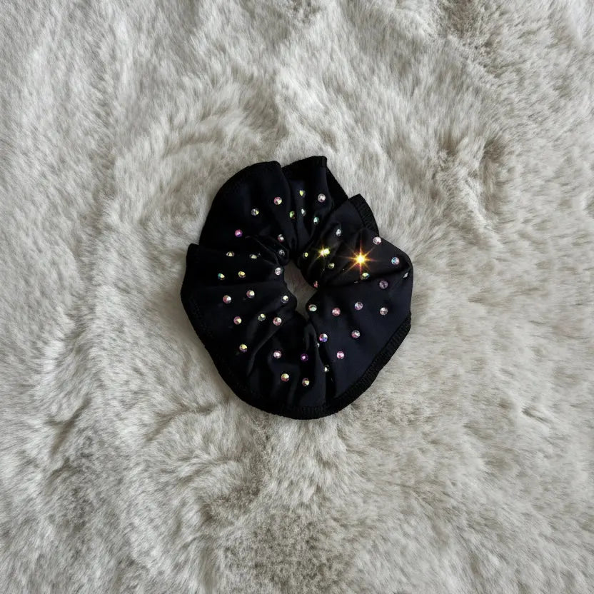 Chouchou lycra noir à strass DAZZLE