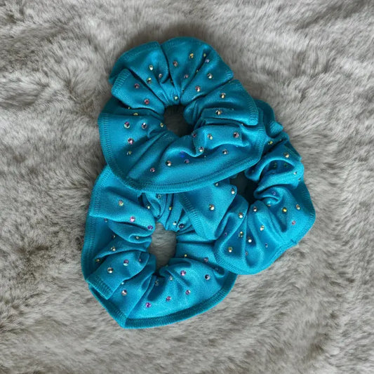 Chouchou bleu turquoise à strass DAZZLE