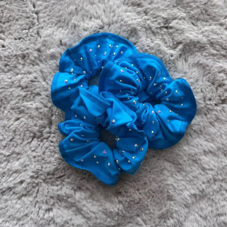 Chouchou de gym turquoise à strass Dazzle