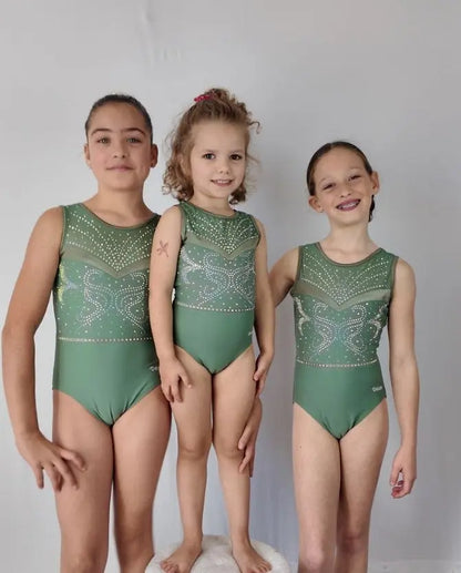 Justaucorps de Gym Nature - lycra doublé, manches courtes DAZZLE