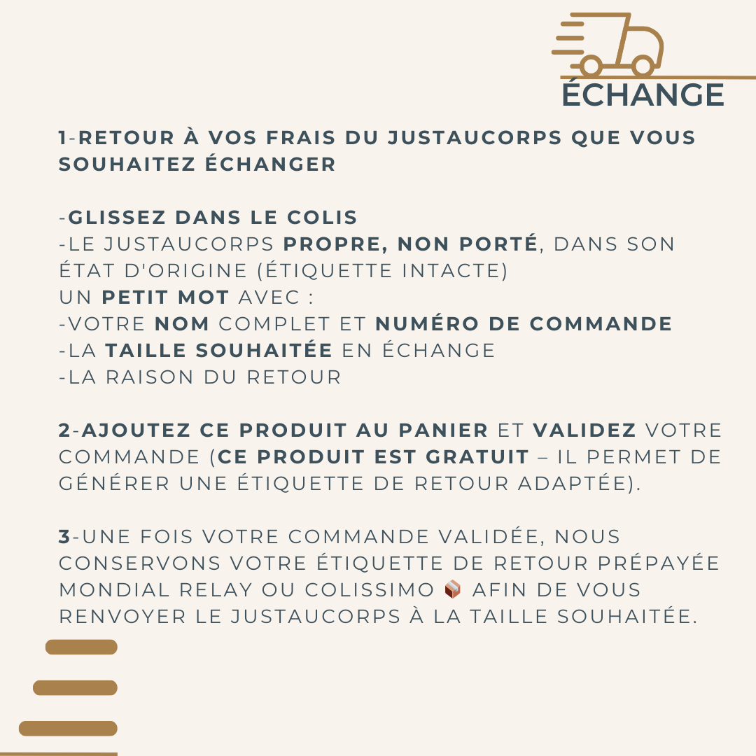 Étiquette de retour pour échange – Justaucorps Dazzle