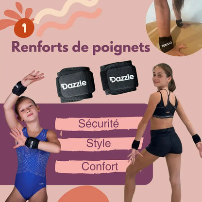 Renforts de poignets ergonomiques pour gymnastique – Prévention et confort intégral DAZZLE