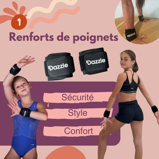 Renforts de poignets ergonomiques pour gymnastique – Prévention et confort intégral DAZZLE