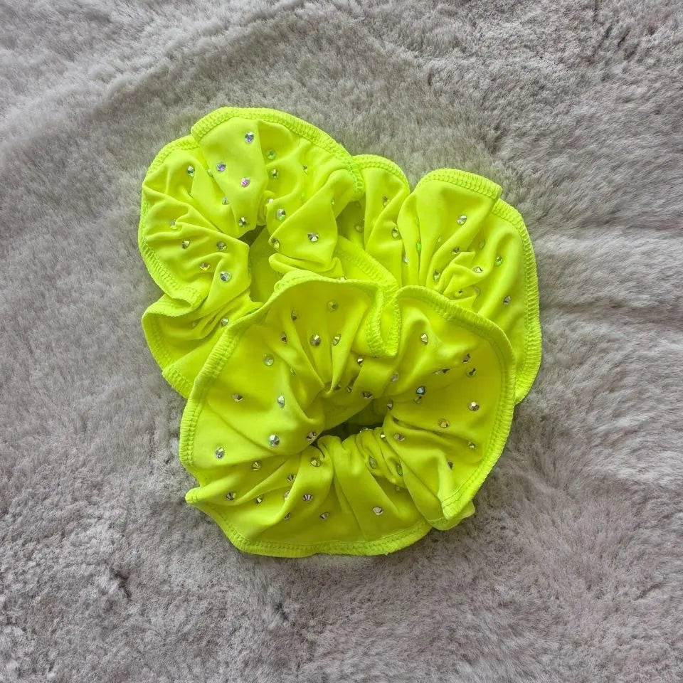 Chouchou à strass jaune Fluo DAZZLE