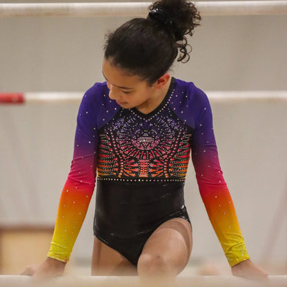 Justaucorps ACEIFFEL Glow, gymnastique entraînement et compétition avec chouchou DAZZLE