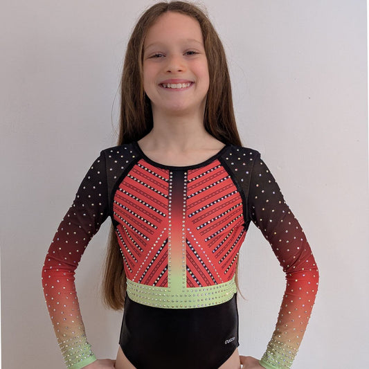 justaucorps de gym feu manches longues dazzle