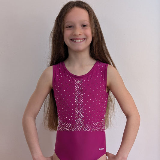 justaucorps de gym fushia manches longues dazzle