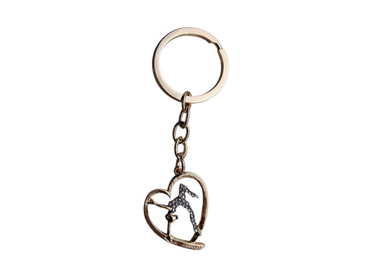 Porte-clé gymnaste fantaisie avec strass "diamond" – pour afficher votre passion avec élégance