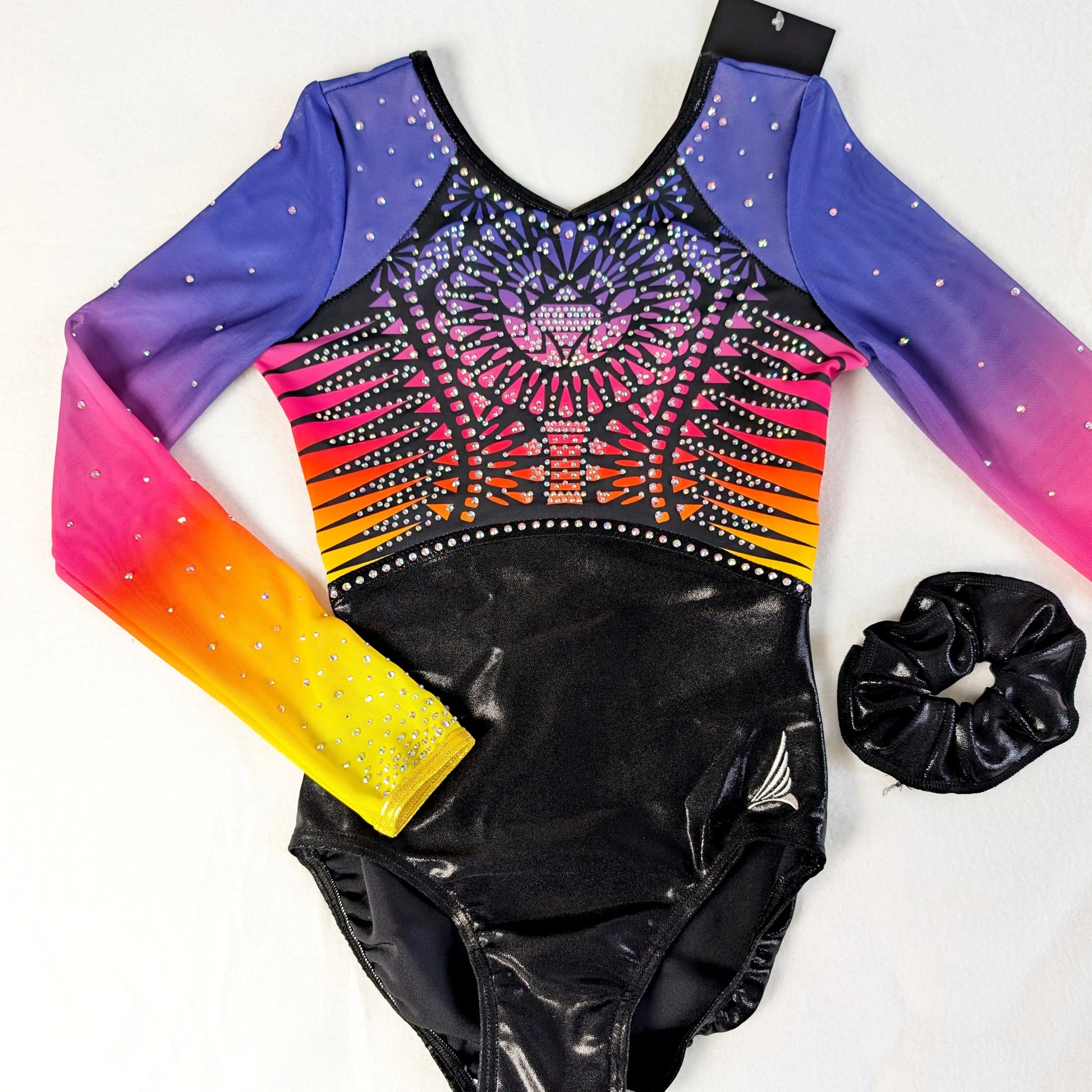 Justaucorps gymnastique entraînement et compétition avec chouchou DAZZLE