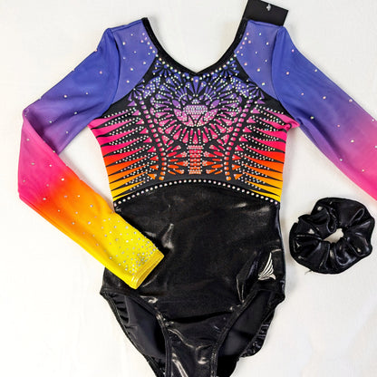 Justaucorps gymnastique entraînement et compétition avec chouchou DAZZLE