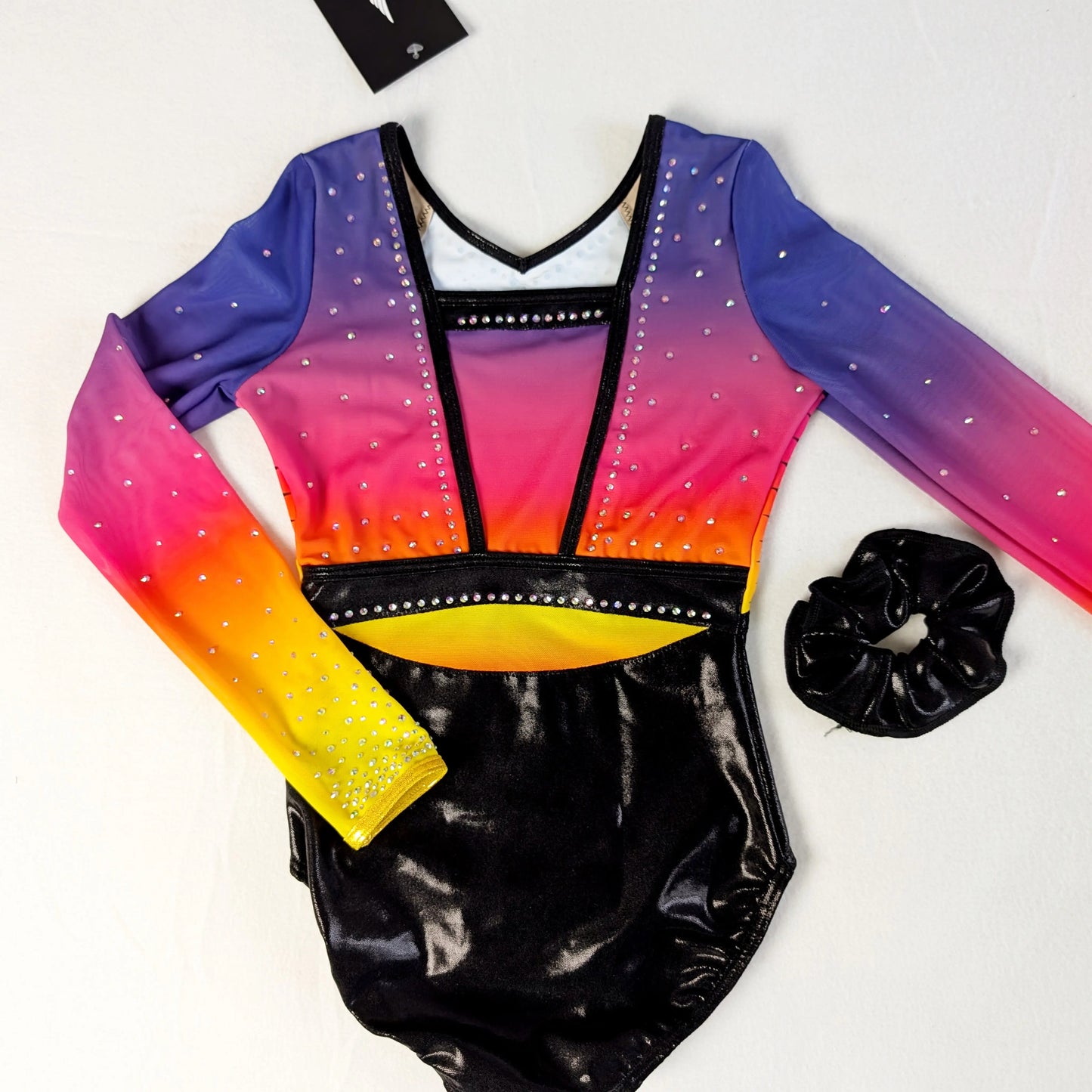 Justaucorps gymnastique entraînement et compétition avec chouchou DAZZLE